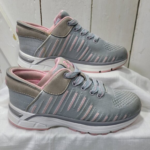 Zeba Hands Free Slip On Sneakers Shoes Women 7 Rose Gray Pink Slip Resist - Picture 1 of 10